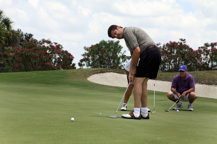 Kevin Mattoni made a birdie for his team on their first hole, Monday, May 7, at the Ritz Carlton Members Club.