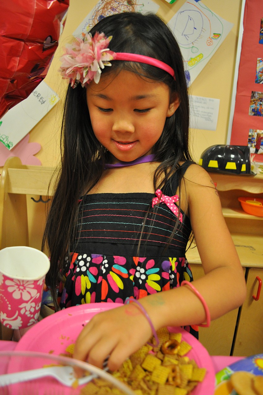 Jai Li Mongeau, 5, made sure to get some snacks.