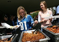 Lakewood Ranch Medical Center's Breanne Guy and Sarah Coonan enjoyed a catered lunch for National Hospital Week.