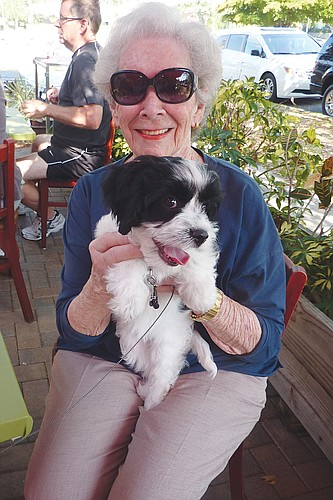 Roz Brott and her new puppy, Maggie