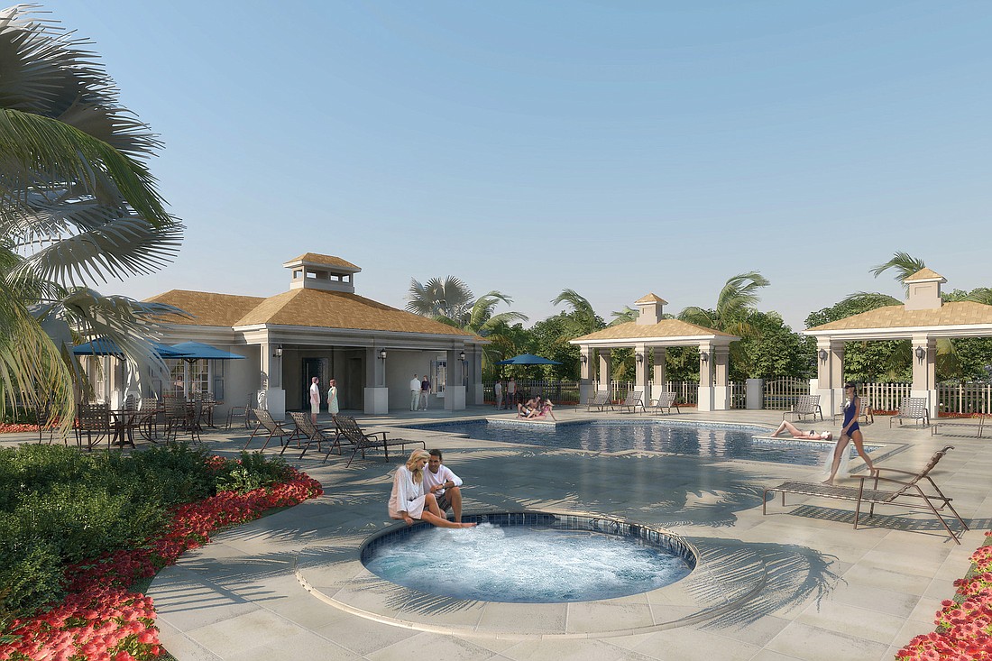 The community will include an amenities center at which residents can swim or enjoy other activities. Courtesy photos.