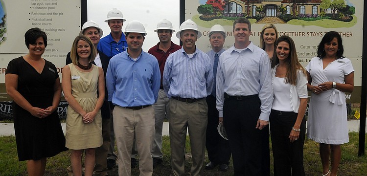 Taylor Morrison employees gathered together for a groundbreaking ceremony for Esplanadeâ€™s new amenities center May 16.