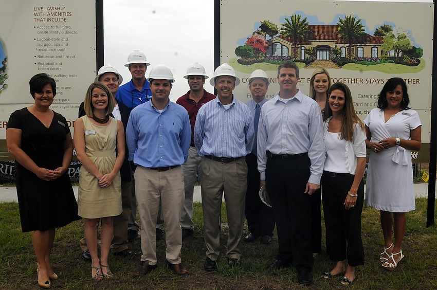 Taylor Morrison employees gathered together for a groundbreaking ceremony for Esplanadeâ€™s new amenities center May 16.
