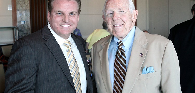 New and former Presidents of the Sarasota Republican Club Mike Moran and Chuck Volkert