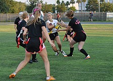 Lakewood's Amanda Baar pushed hard through Braden River's defense.