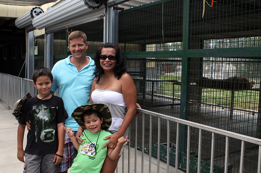 Chris and Georgia Meredith with their sons John, 9, and Matthew, 4, Saturday, May 26. Meredith is in the air force.