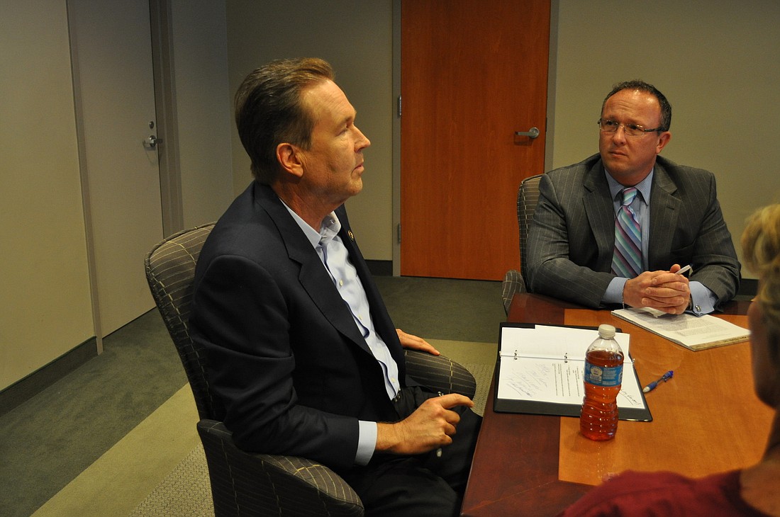 Congressman Vern Buchanan spoke candidly with Lakewood Ranch Medical Center CEO Jim Wilson and other hospital administrators during a meeting May 30.