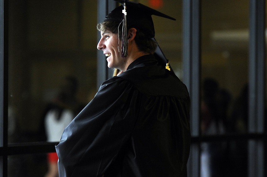 Seventeen-year-old Garrett Vincent enjoyed watching his family and friends file into the Manatee Civic Center.