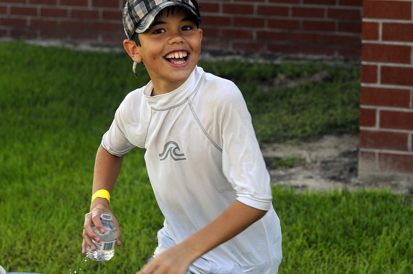 Ten-year-old Dylan Welch couldnâ€™t contain his excitement as he snuck up on one of his teachers with a water bottle.