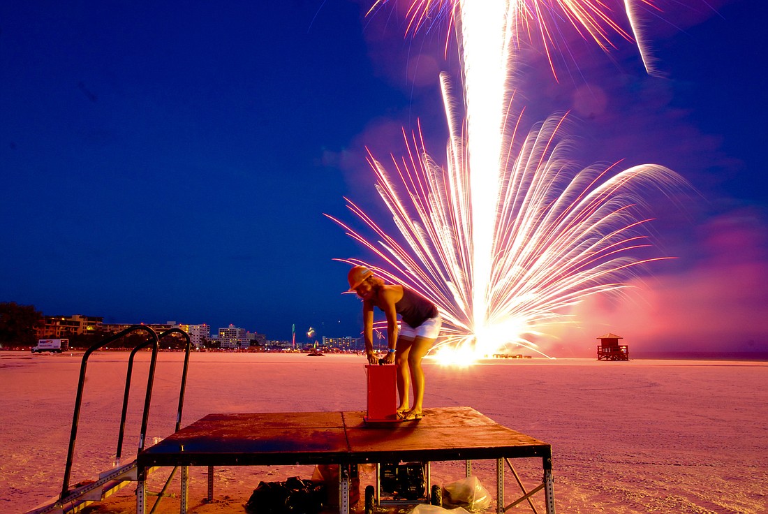 Holly Ferguson detonated the 2011 Siesta Key Fourth of July fireworks show Ã¢â‚¬â€ legally, of course. (Photo: Remarkable Photography)