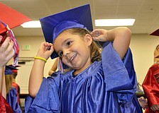 Isabella Roca, 5, enjoyed getting ready with her classmates.