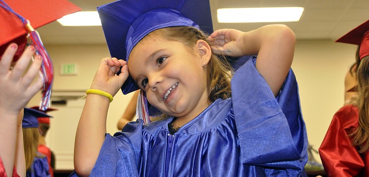 Isabella Roca, 5, enjoyed getting ready with her classmates.