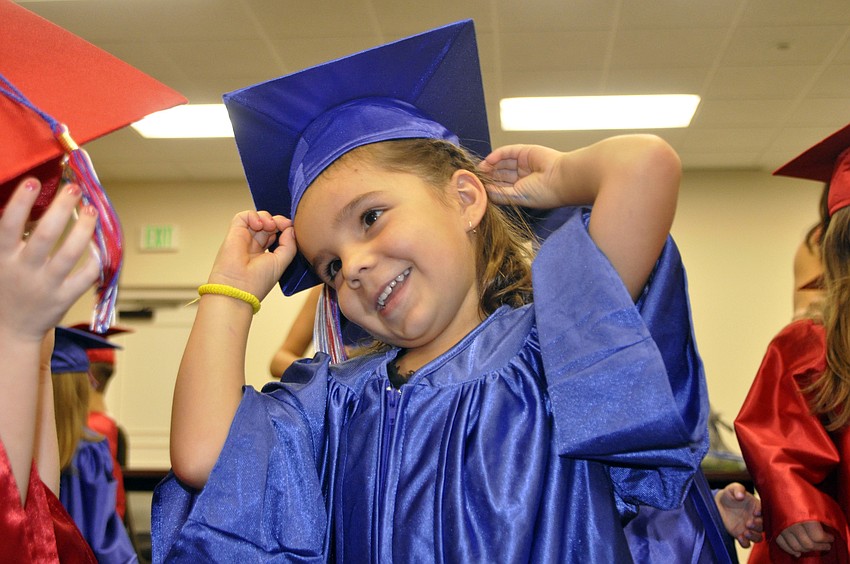 Isabella Roca, 5, enjoyed getting ready with her classmates.
