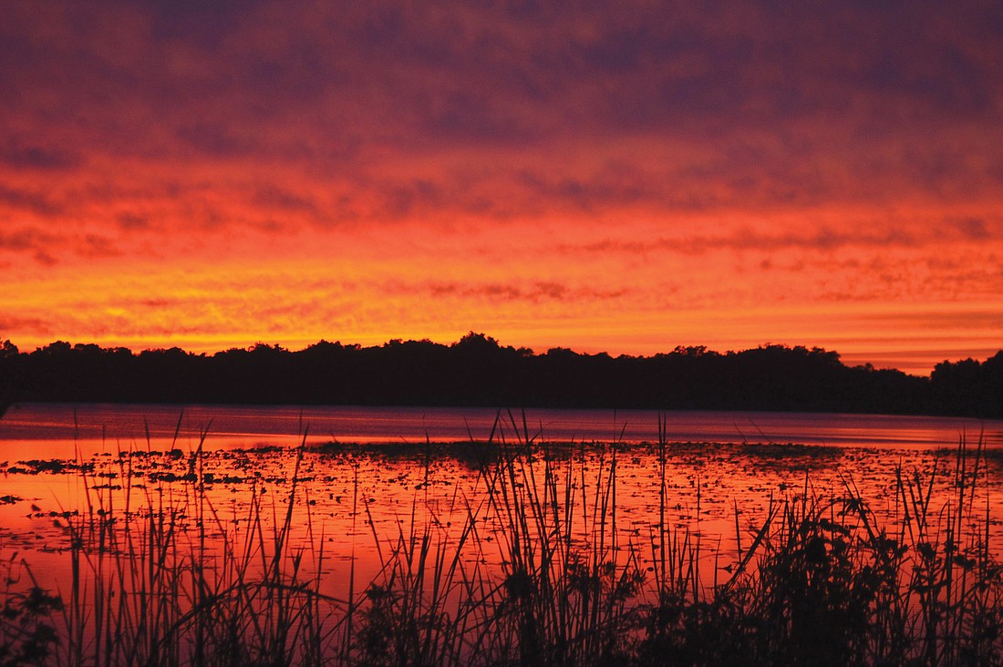 Monica Mingote took this photo of a fiery sunset at Jiggs Landing.