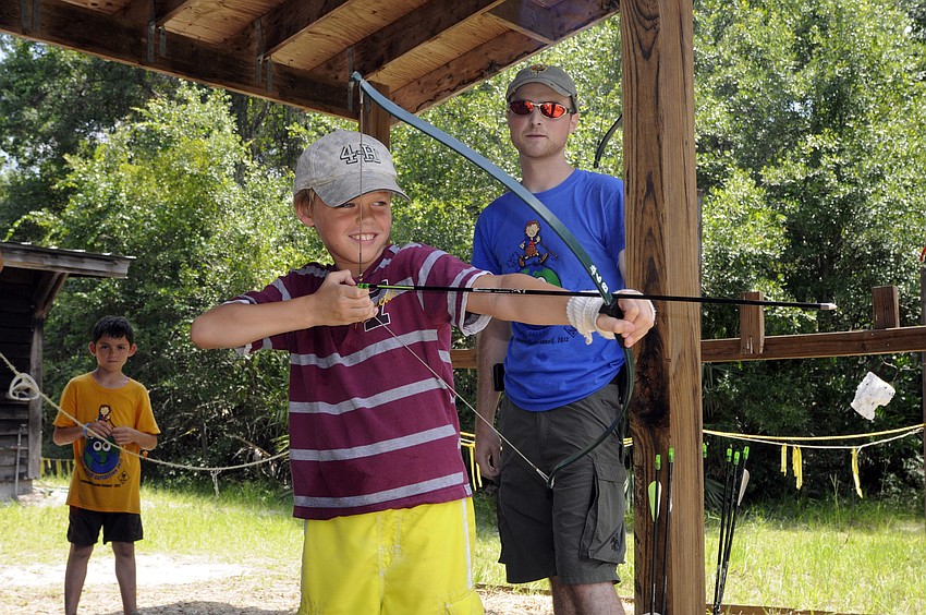 Nine-year-old Luke Stoker made sure to keep his eye on the target.