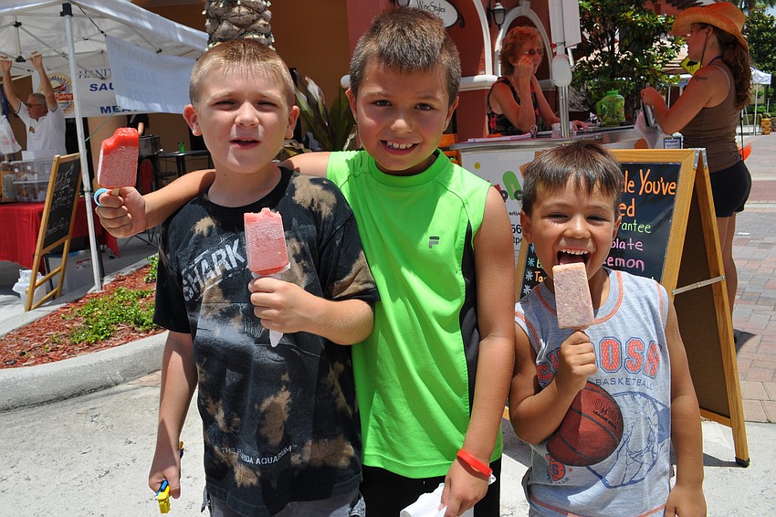 Jeremy Keefer and Sammy and Noah Tabachnick enjoyed Pop Craft popsicles.