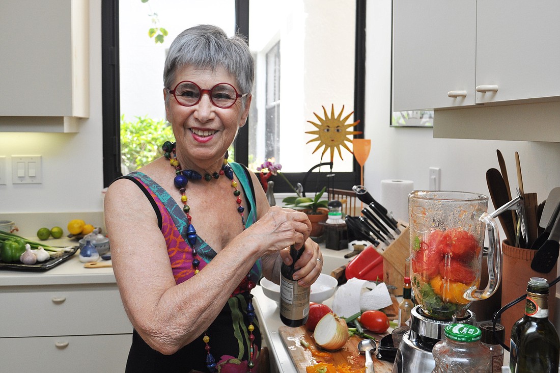 Longboat Key resident Sharon Burde takes private clay classes on Longboat Key and serves her gazpacho in the beautiful bowls she makes.