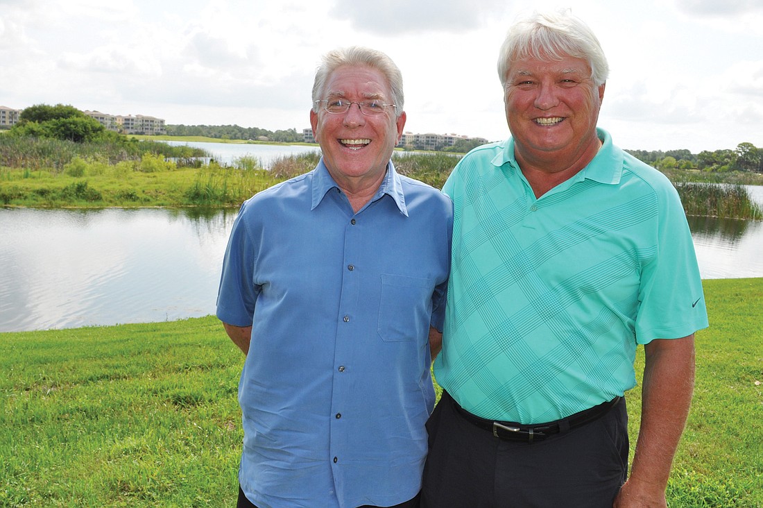 Lakewood Ranch resident Gene Sweeney, left, and Heritage Harbour resident Tim Larson, of Salt of the Earth, canÃ¢â‚¬â„¢t wait to break ground on the memorial next month.