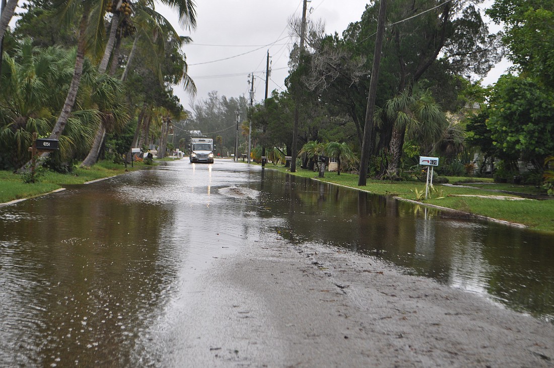 Flooding occurred on Broadway and throughout the Longbeach Village.