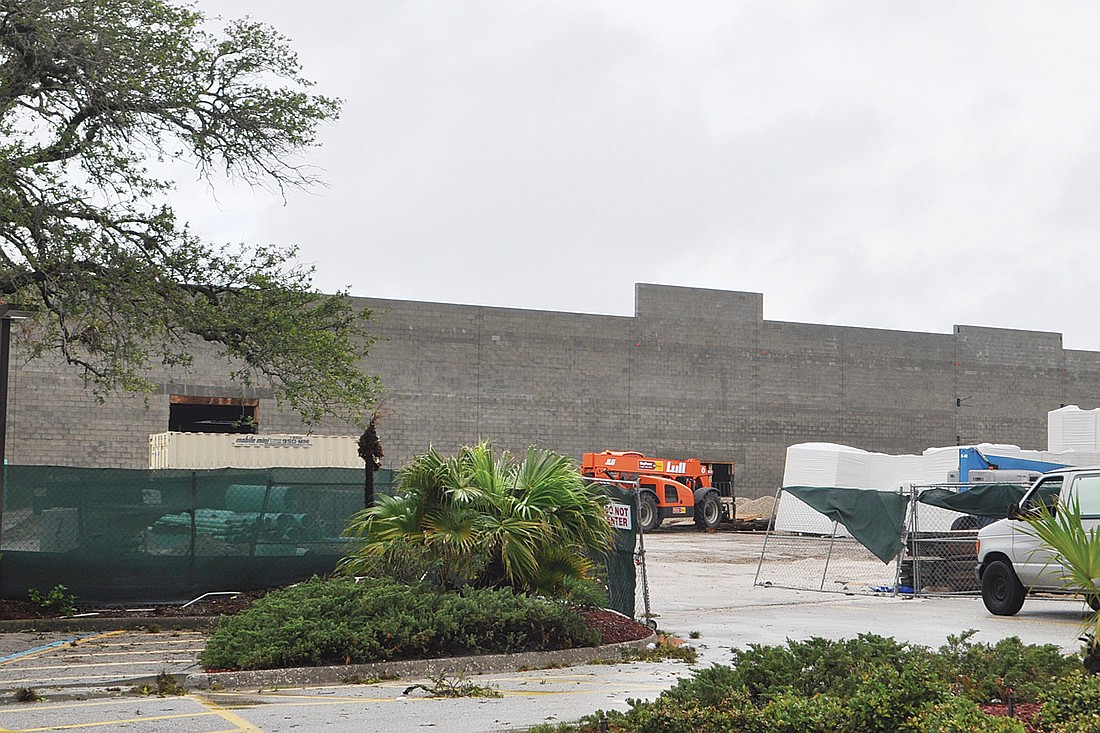 Tropical Storm Debby prevented construction work on the new Publix, Monday.