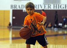 Five-year-old Nicholas Nesser couldnâ€™t wait to take the court.