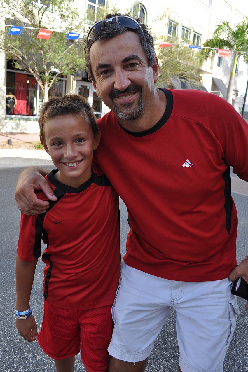 Luka Perisic enjoyed the night with his dad, Pete.