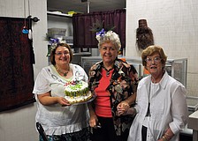 Karen Johnson, Beads FOB owner Marty Montague and Nancy Grecni