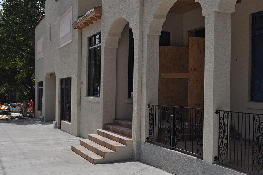 The space at the entrance of the old Gompertz will be rented as store fronts, to the right of the old entrance is where the new will be.