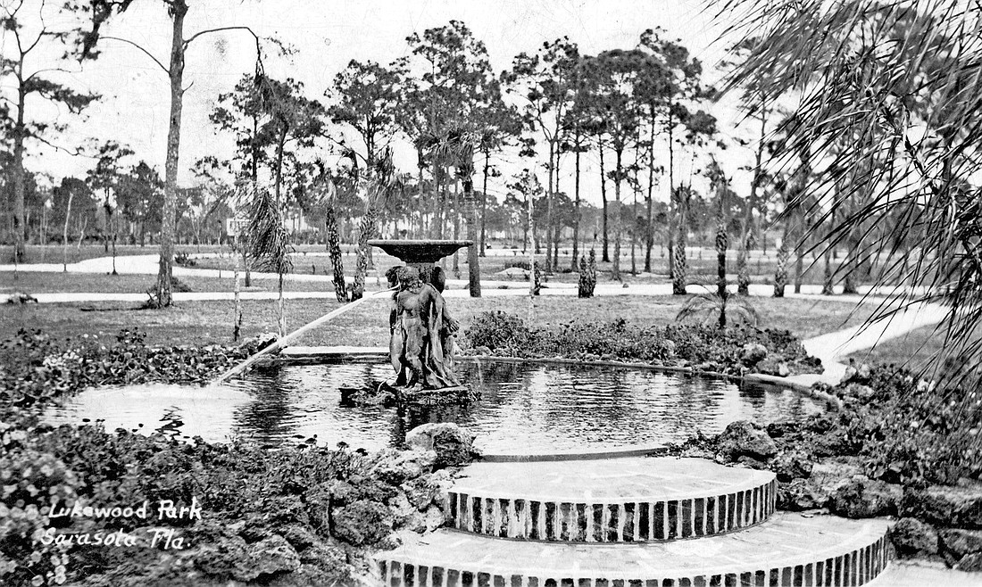 The Mable Ringling Memorial Fountain in the early 1930s. Courtesy photo.
