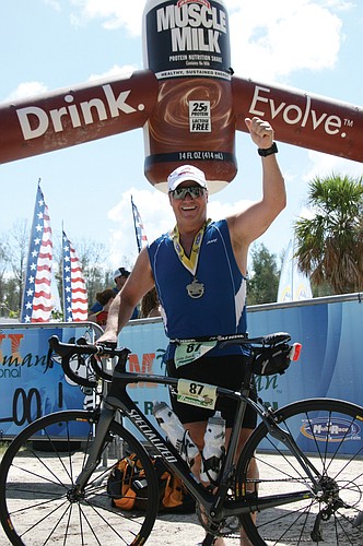 Sarasota Polo Club resident and Polo Grill and Bar owner Tommy Klauber competed in his second triathlon Aug. 4, on Siesta Key. Klauber now will prepare for his first Ironman 70.3 Sept. 29, in Augusta, Ga.  Courtesy photo.