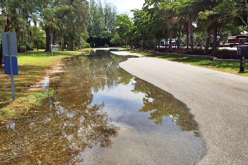 Rusty Chinnis snapped this shot of water pooling on General Harris Street Wednesday morning. Photo courtesy of Rusty Chinnis.