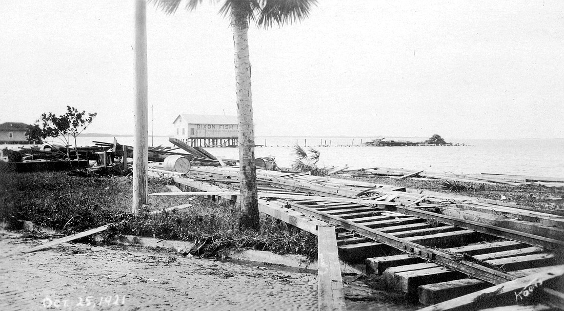 Railroad tracks were used to transport equipment and goods to fishermen along Sarasota Bay. Photos courtesy of the Sarasota History Center.