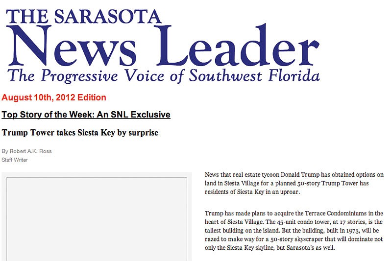 This is a screen shot taken of the email Mahadevan received from Sarasota News Leader. By this point renderings had been deleted from the Web host.