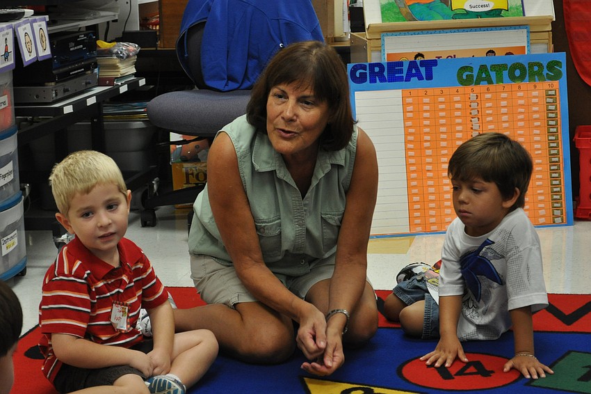 Preschool teacher Ginny Davenport made her new students feel right at home.