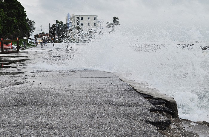 High winds and heavy rain are expected to begin late this morning or early this afternoon, and rough surf with anticipated wave heights of 6 to 8-feet will result in dangerous rip currents as the storm passes. Photo by Alex Mahadevan.
