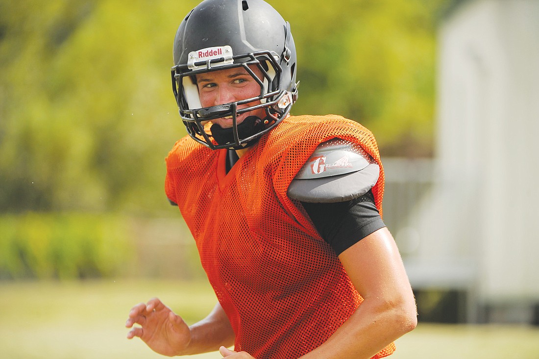 Sarasota High junior Austin Leach spent last season playing wide receiver for the Sailors. This fall, Leach is adjusting to playing on the opposite side of the ball as a safety.