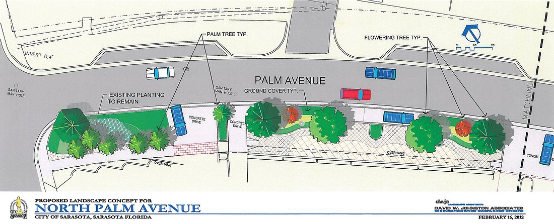 South Palm Avenue has been re-landscaped and upgraded with new Palm trees and a more modern look. Courtesy.
