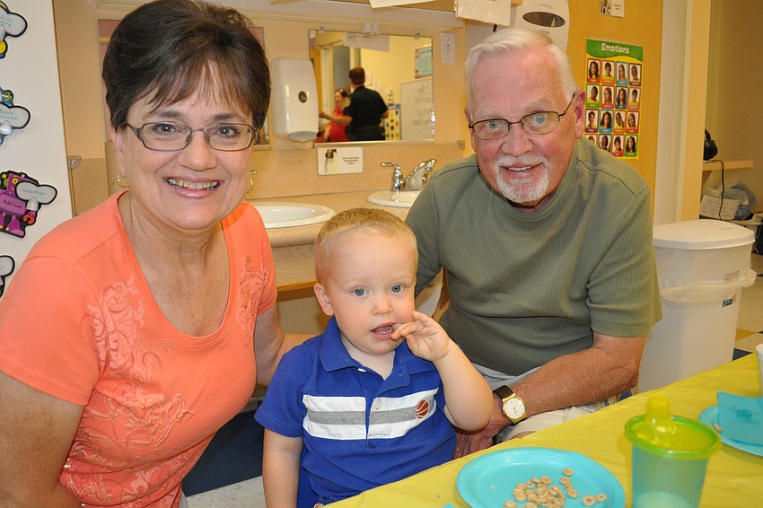 Patti and Ron Nelson ate with their grandson, Blake Nelson.