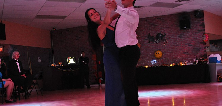 Premier Dance Studio owner Maksim Spasov dances the waltz with his partner, Rositsa Stanisheva.