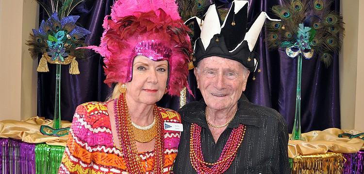 Sally and Jack Jaret wore some festive hats at Bird Key Yacht Clubâ€™s Carnival event.