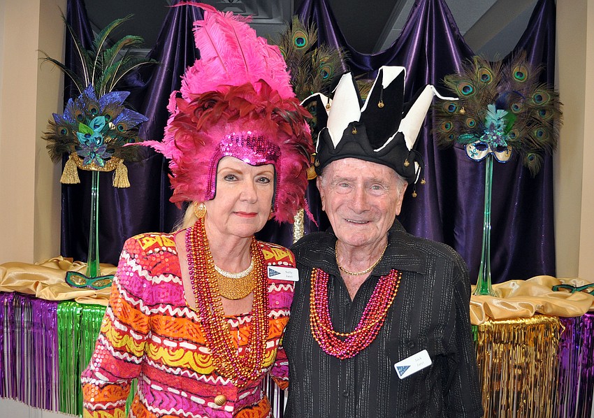 Sally and Jack Jaret wore some festive hats at Bird Key Yacht Clubâ€™s Carnival event.