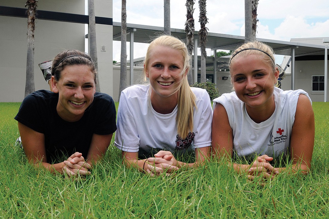 Lakewood Ranch High seniors Kristin Zarrella, Ashley Platt and Natalie Novak hope to lead the Lady Mustangs back to the Class 3A Cross Country Championships this fall after finishing third a season ago. Photos by Jen Blanco.