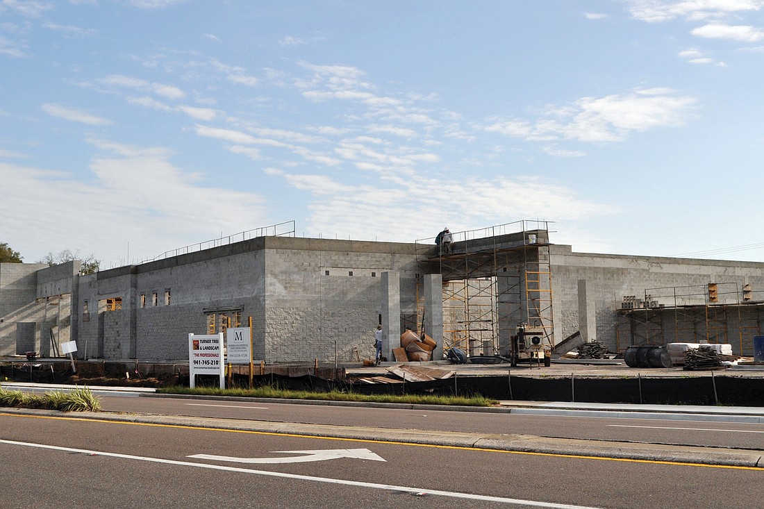 The Goodwill project is under construction on the corner of North Tamiami Trail and Mecca Drive. Photo by Rachel S. O'Hara.