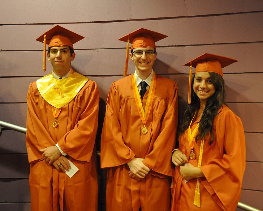 Suncoast Polytech students prepare for the graduation ceremony.