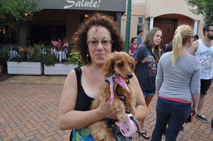 Emily Leinfuss brought her dog, Ruthie.