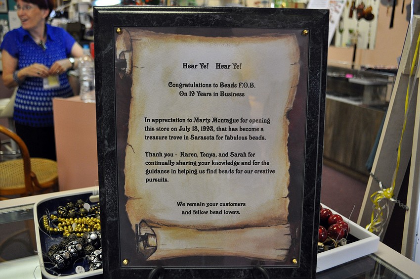 Joyce Dunlopâ€™s homemade scroll