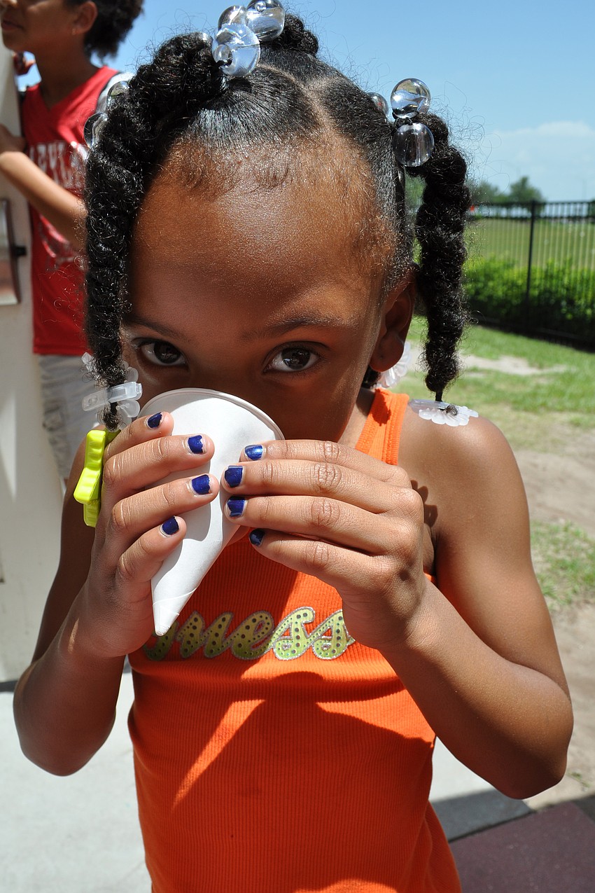 Isabella Diaz was thirsty after the competition.
