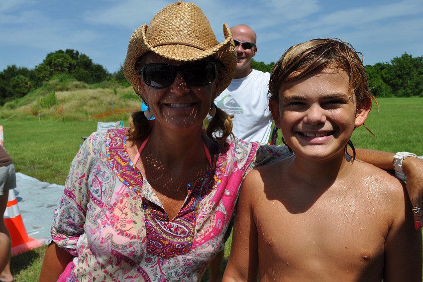 Tanya and Levi Waxler enjoy the afternoon outside.