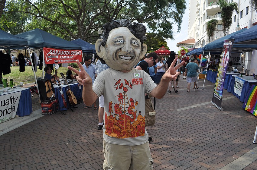 One volunteer wore a Harvey Milk mask.