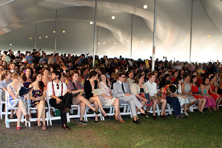 The class of 2012 was the second largest class to ever graduate from New College with 179 students. The largest class was in 1975 with 182 students.